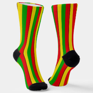 Rasta Flag Colours Striped Patterned Socks