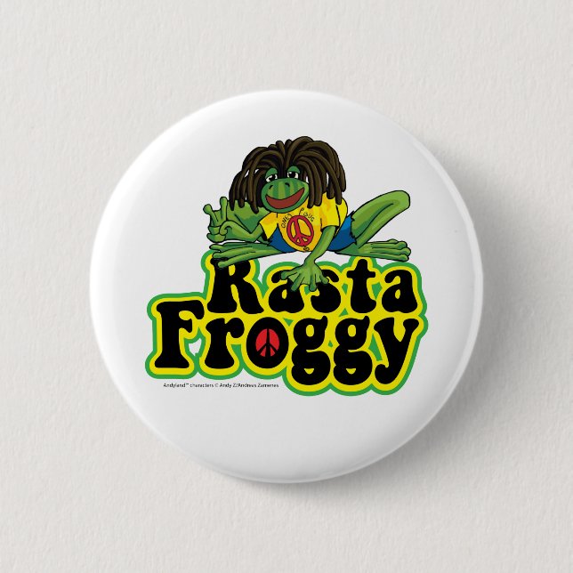 Rasta Froggy Button (Front)