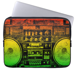 Rasta ghetto blaster laptop sleeve