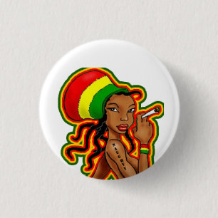 Rasta Girl plates 3 Cm Round Badge