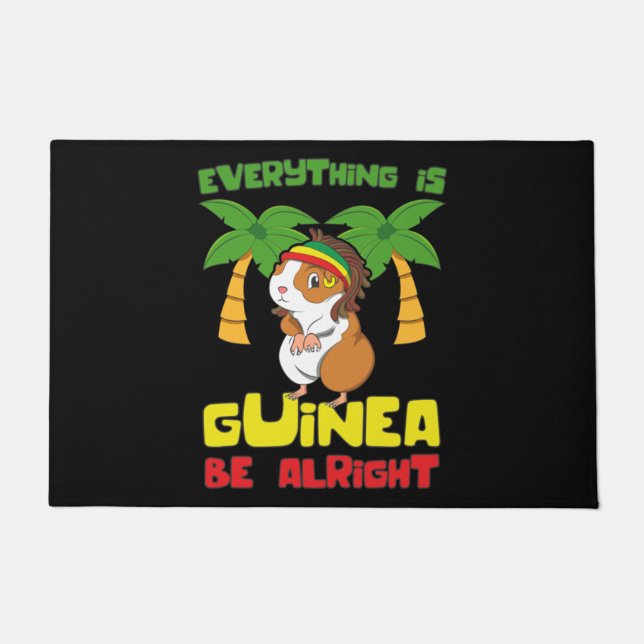 Rasta Guinea Pig Doormat (Front)