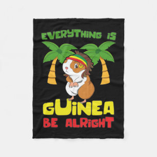 Rasta Guinea Pig Fleece Blanket