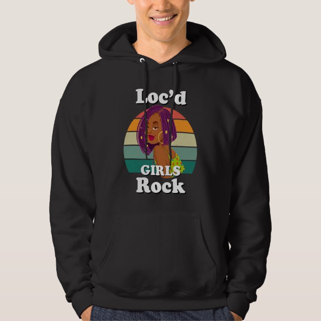 Rasta Hair Dreadlocks Loc'd Black Girl Rock Melani Hoodie (Front)