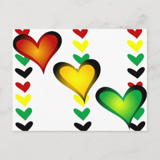 Rasta Hearts Postcard
