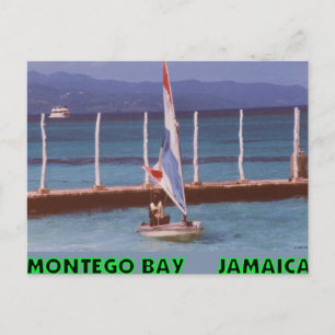 Rasta in a Sailboat, Montego Bay Jamaica Postcard
