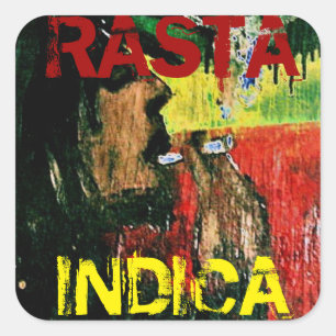 RASTA INDICA SQUARE STICKER