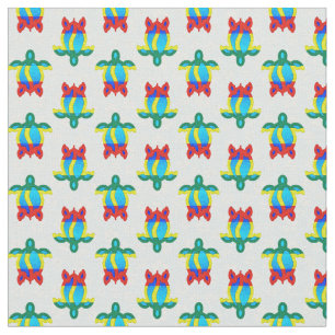 Rasta Island Colors Tribal Turtle Floral Fabric