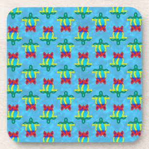 Rasta Island Colours Tribal Turtle Coaster