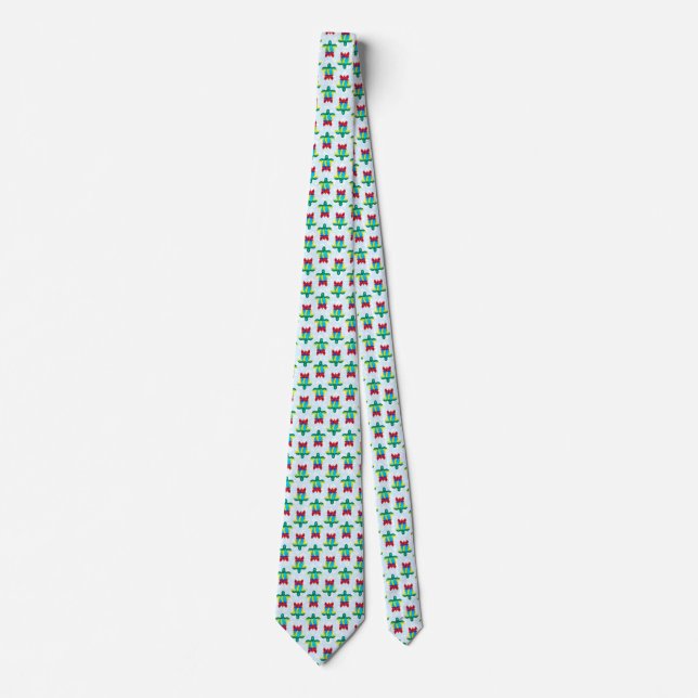 Rasta Island Colours Tribal Turtle Floral Tie (Front)
