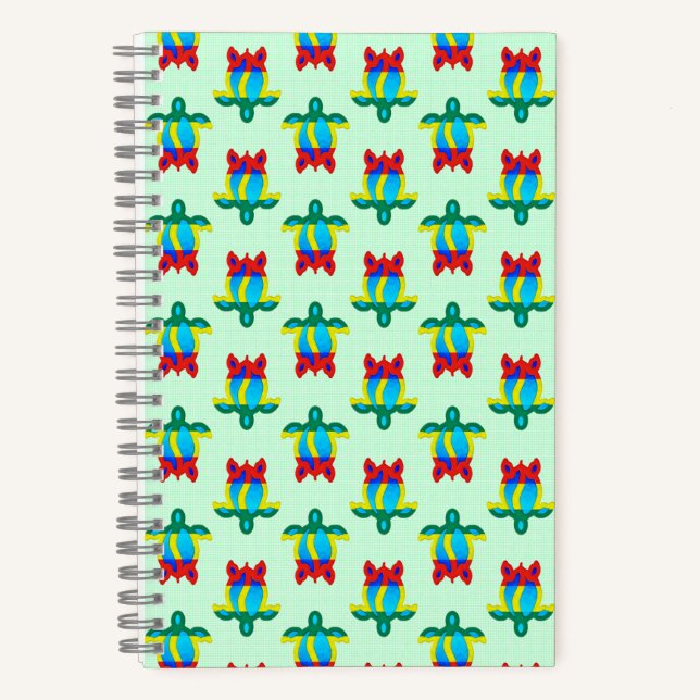 Rasta Island Colours Tribal Turtle Notebook (Front)