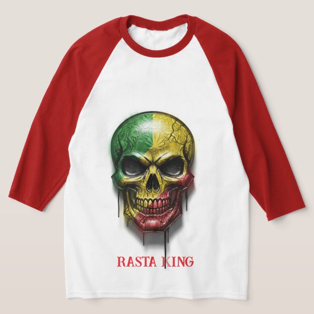 RASTA KING SKULL T-Shirt (Laydown)