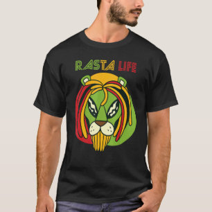 Rasta Life Lion Jamaica Souvenir Reggae Alien Rast T-Shirt