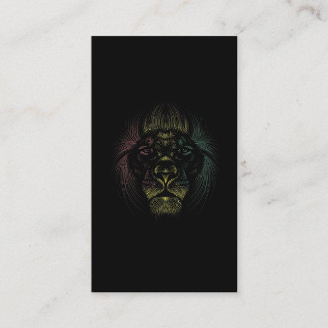 Rasta Lion Head Jamaica Africa Animal love Business Card (Front)