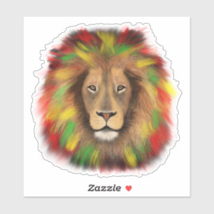 Rasta lion head red yellow green drawing Jamaica