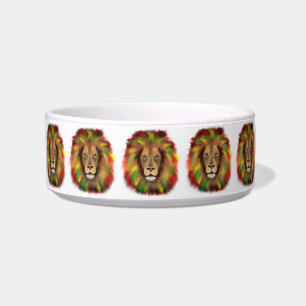 Rasta lion head red yellow green drawing Jamaica Bowl