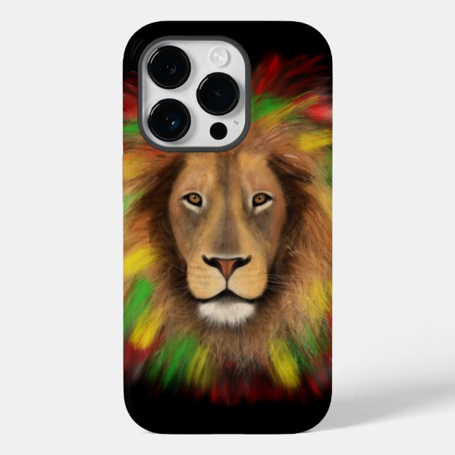 Rasta lion head red yellow green drawing Jamaica  Case-Mate iPhone Case (Back)