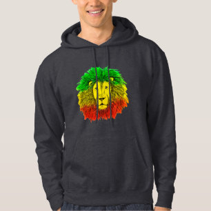 Rasta lion head red yellow green drawing Jamaica  Hoodie