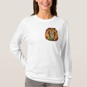Rasta lion head red yellow green drawing Jamaica T-Shirt