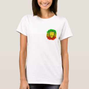 Rasta lion head red yellow green drawing Jamaica  T-Shirt
