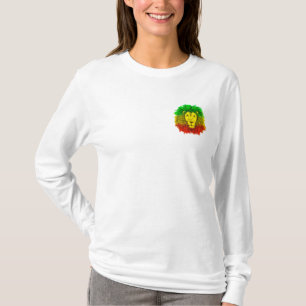 Rasta lion head red yellow green drawing Jamaica  T-Shirt