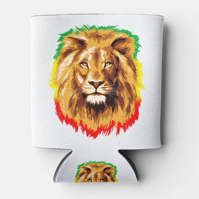 Rasta Lion of Judah Can Cooler (Front)