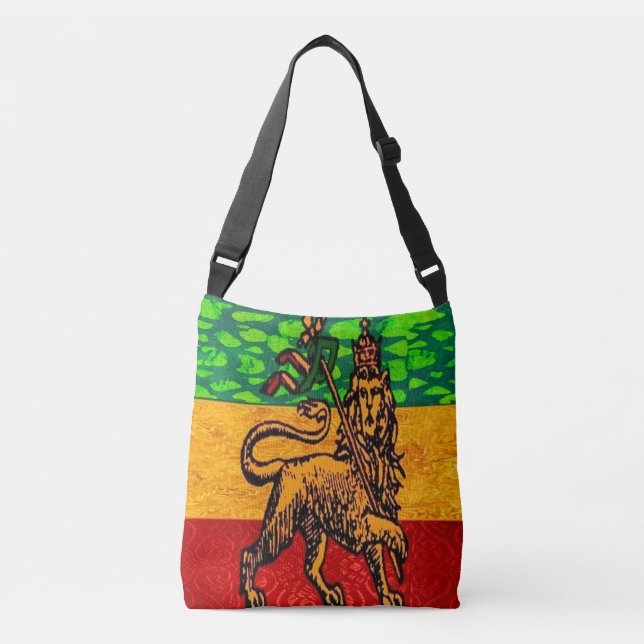 Rasta Lion of Judah Flag Crossbody Bag (Front)