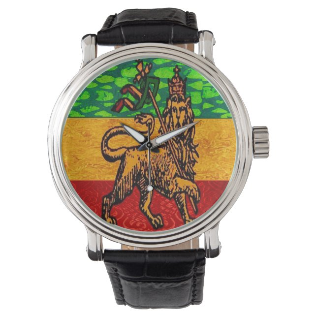 Rasta Lion of Judah Flag Watch (Front)
