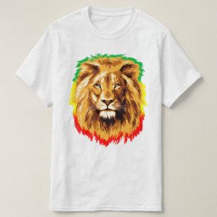 RASTA Lion of Judah Red Gold Green T-Shirt