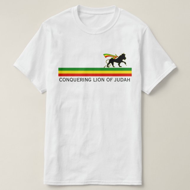 RASTA Lion of Judah | Red Gold Green T-Shirt (Design Front)