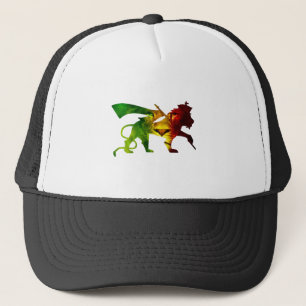 RASTA Lion of Judah Red Gold Green Trucker Hat
