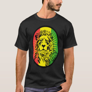 Rasta Lion Reggae Dreadlocks Profile For Rastafari T-Shirt