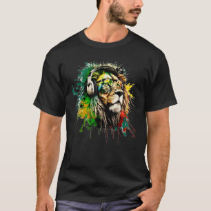 Rasta Lion Stylish Rastafari Design Reggae & Jamai T-Shirt