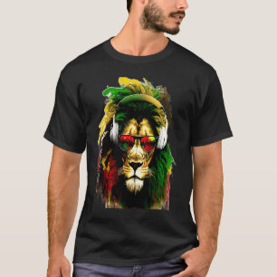 Rasta Lion Stylish Rastafari Reggae & Jamaica Vibe T-Shirt