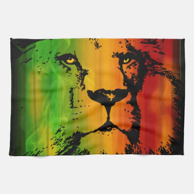 Rasta Lion Tea Towel (Horizontal)