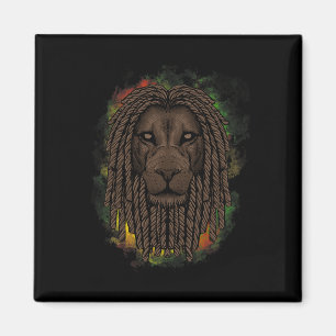 Rasta Lion With Dreads - Show Your Pride And Regga Magnet
