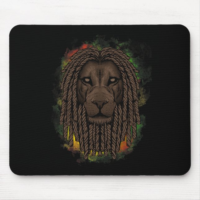 Rasta Lion With Dreads - Show Your Pride And Regga Mouse Pad (Front)