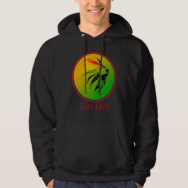 Rasta Live Up jah Live Lion Hoodie (Front)