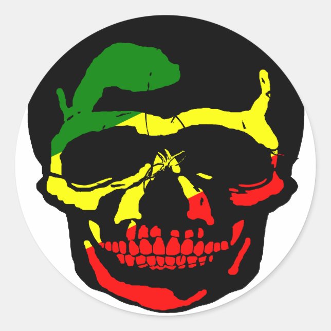 RASTA LOOCKY CLASSIC ROUND STICKER (Front)