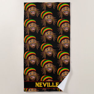 Rasta Man Patterned Beach Towel