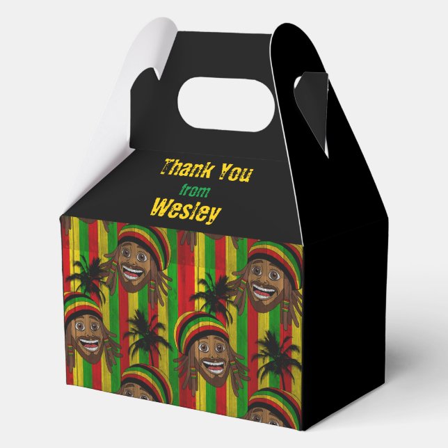 Rasta Man Thank You Birthday or Wedding Favour Box (Front)