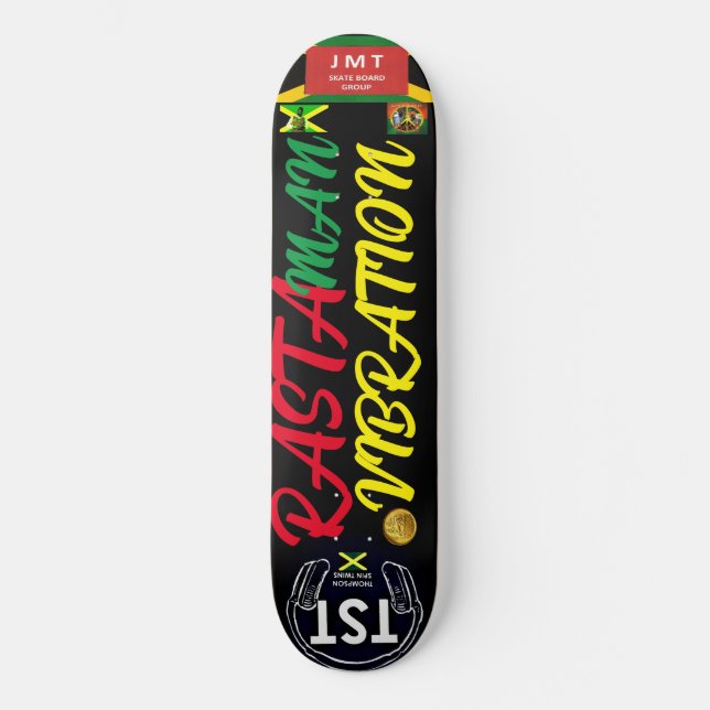 RASTA MAN VIBRATION  JMT 8 1/4" Skateboard Deck (Front)