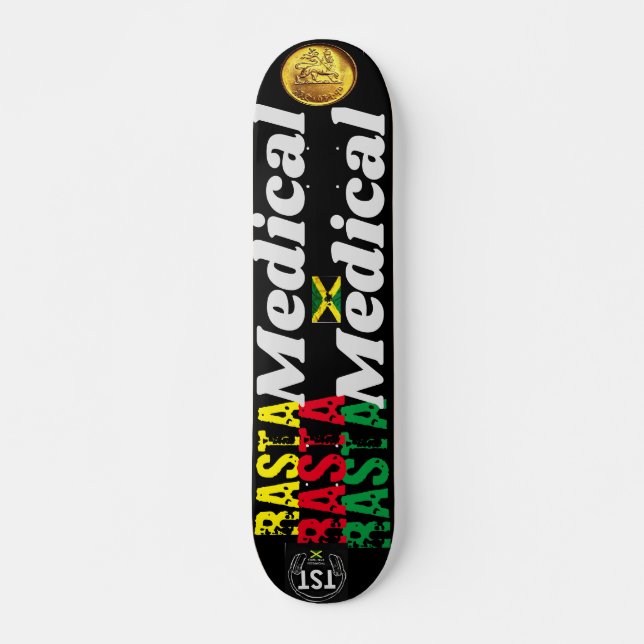 RASTA MEDICAL 7 3/4" Skateboard Deck (Front)