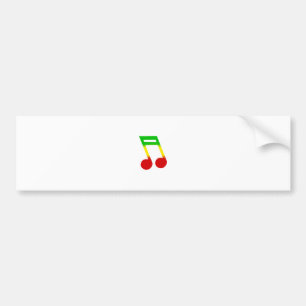 Rasta Music Note Bumper Sticker