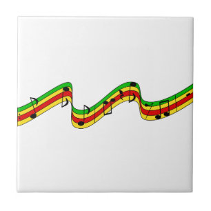 Rasta Music Staff Tile