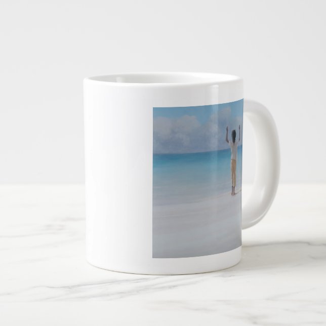 Rasta on beach 2012 large coffee mug (Front Right)