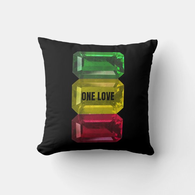 Rasta One Love in Red Yellow Green Cushion (Front)