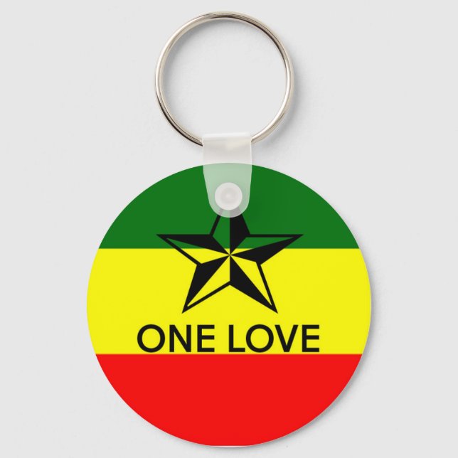 Rasta One Love Keyring (Front)