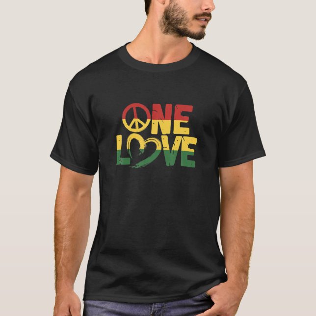 Rasta One Love Rastafari Reggae Rastafarian T-Shirt (Front)