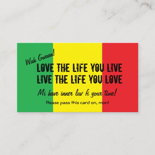 Rasta pay it forward card (Front)