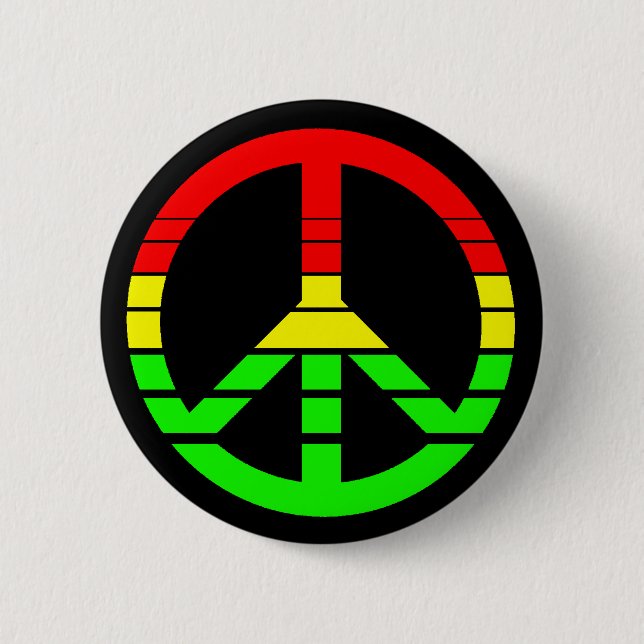 Rasta Peace Button (Front)